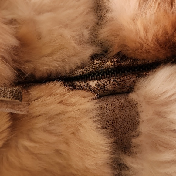 Vintage June  genuine natural rabbit fur and leather details  jacket  size M - Picture 6 of 17
